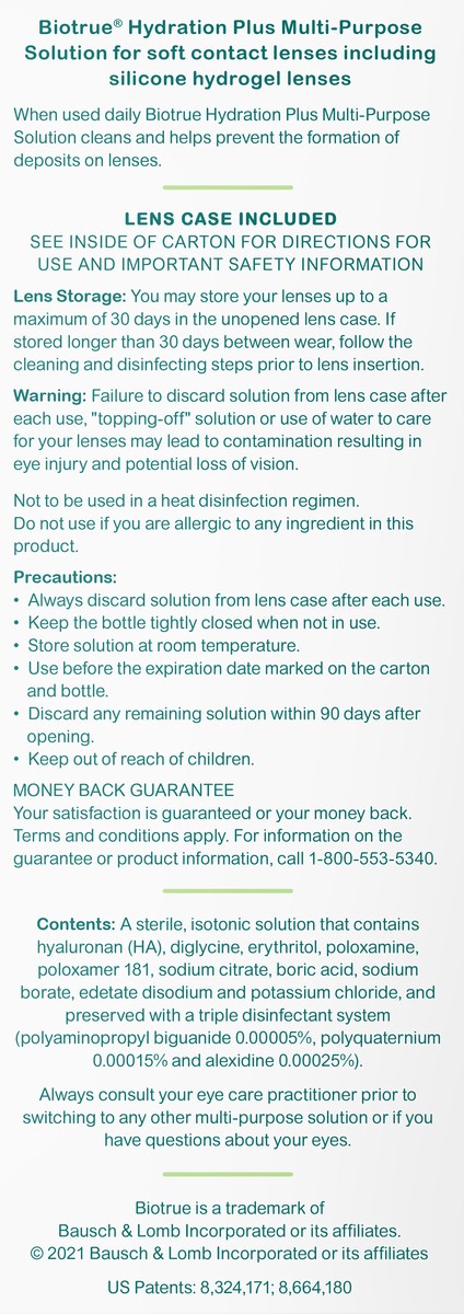 slide 5 of 7, Biotrue 10oz Biotrue Hydration Plus Twin Pk MPS + LC, 2 ct