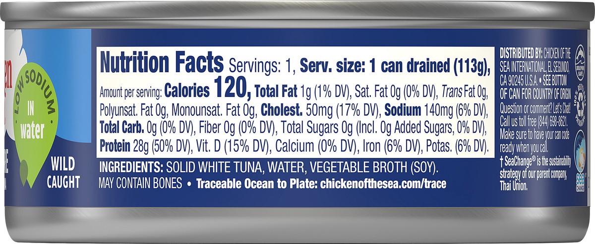 slide 9 of 11, Chicken of the Sea Solid White Premium Albacore Tuna in Water Low Sodium 5 oz, 5 oz