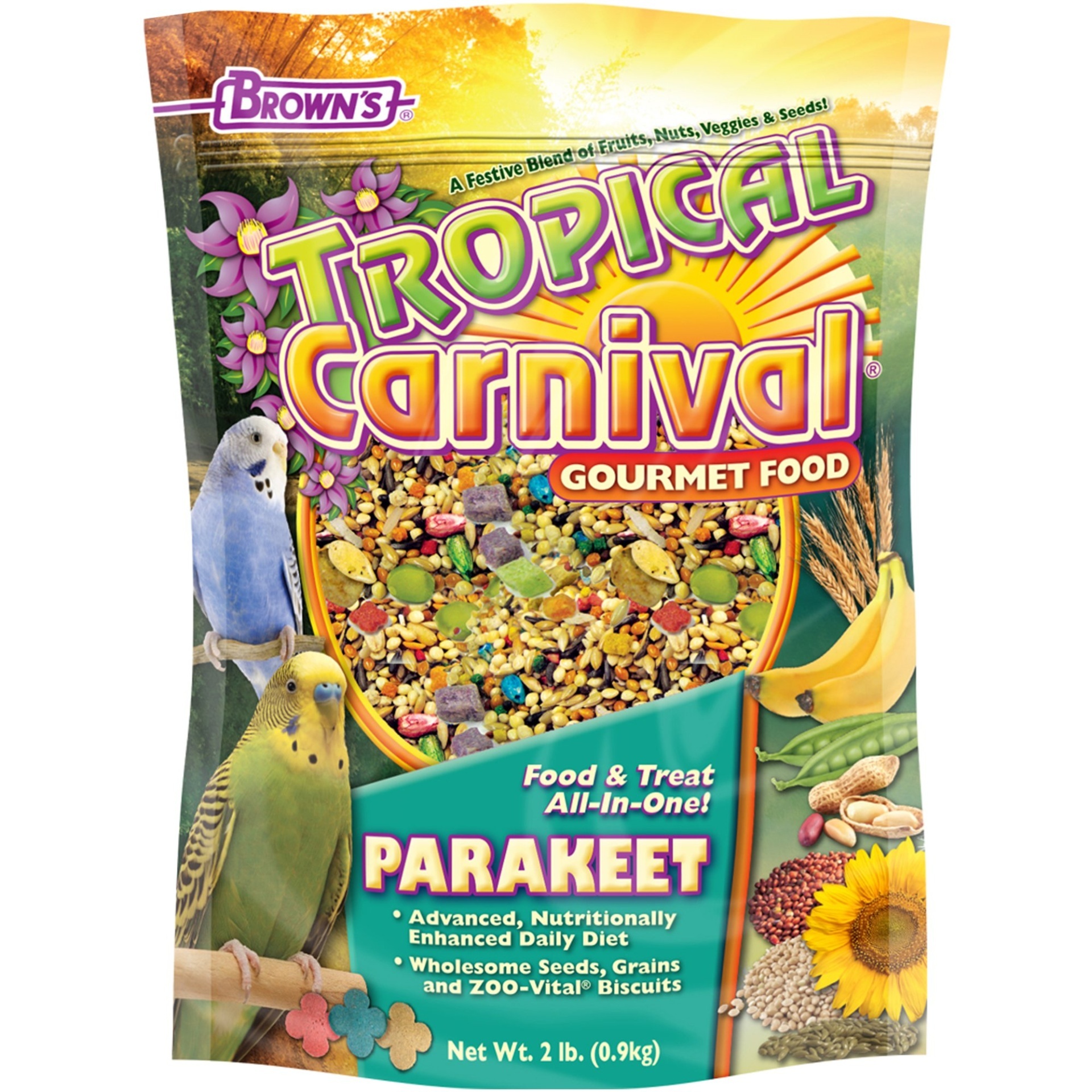 slide 1 of 1, Brown's Tropical Carnival Parakeet Food, 2 lb