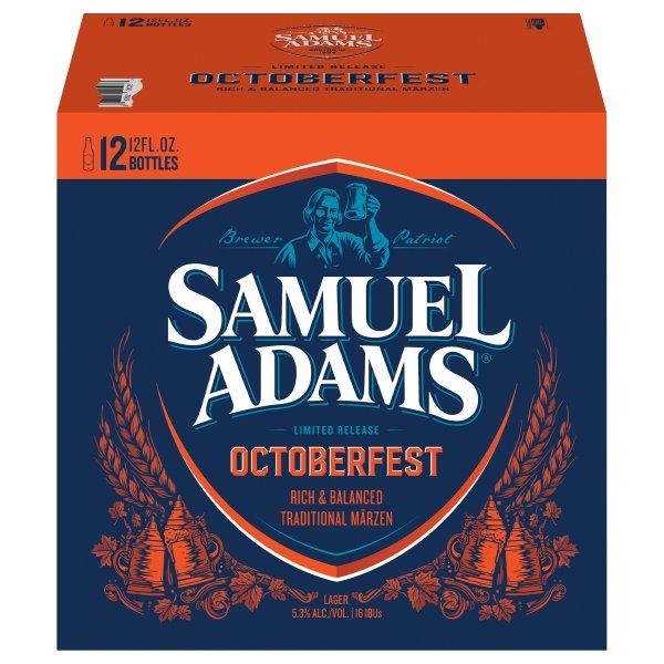 slide 1 of 1, Samuel Adams Octoberfest Seasonal Beer, 12 ct; 12 oz