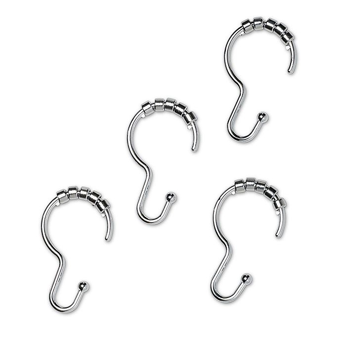 slide 1 of 2, Titan NeverRust Aluminum Roller Shower Curtain Hooks - Chrome, 12 ct