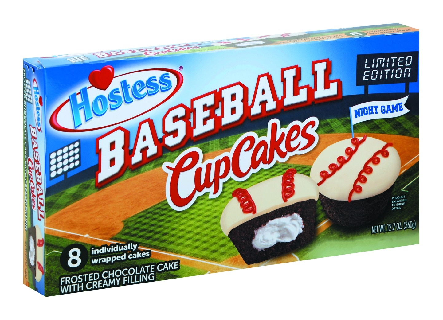 slide 1 of 1, Hostess Baseball Chocolate Frst Cupcake, 8 ct