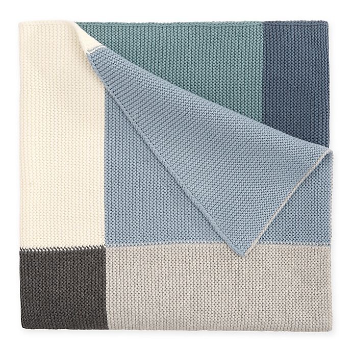 slide 1 of 2, Elegant Baby Patchwork Knit Blanket - Multicolor Blue, 1 ct