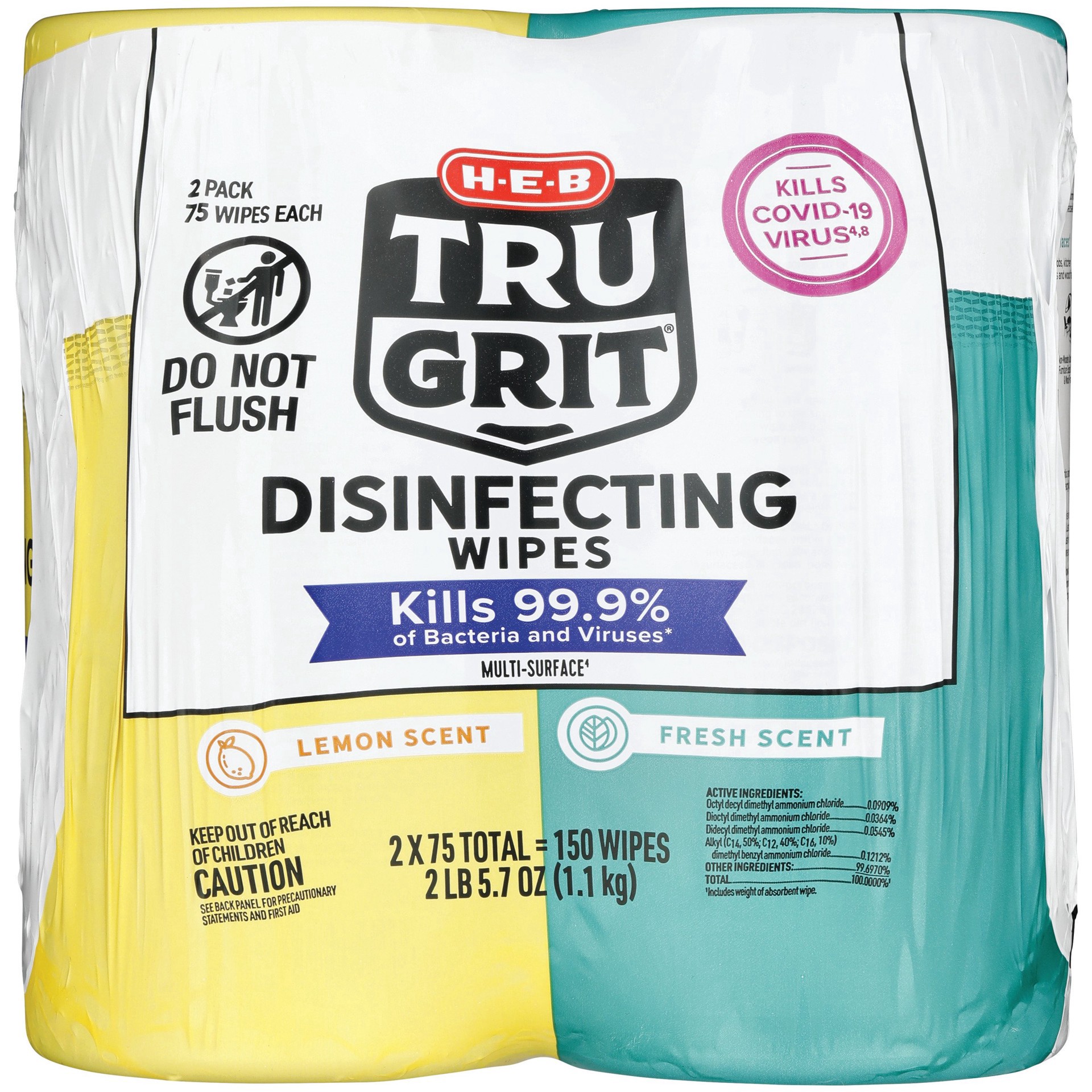 slide 1 of 1, Tru Grit Disinfecting Wipes Combo, 150 ct