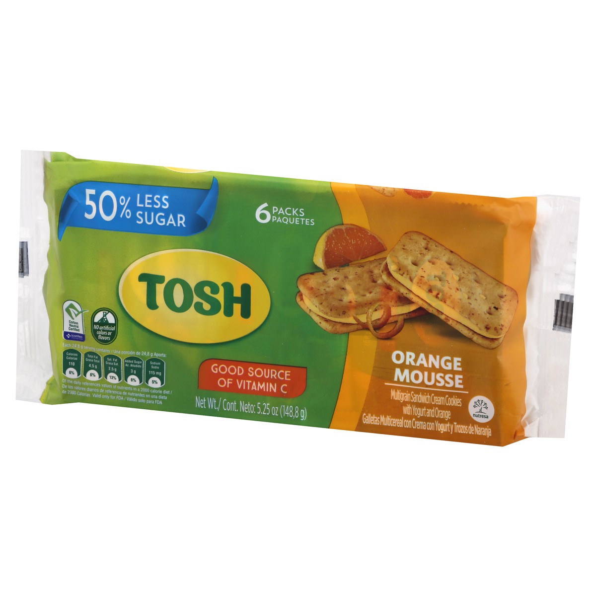 slide 4 of 13, Tosh Orange Mousse Multigrain Sandwich Cream Cookies 6 ea, 6 ct