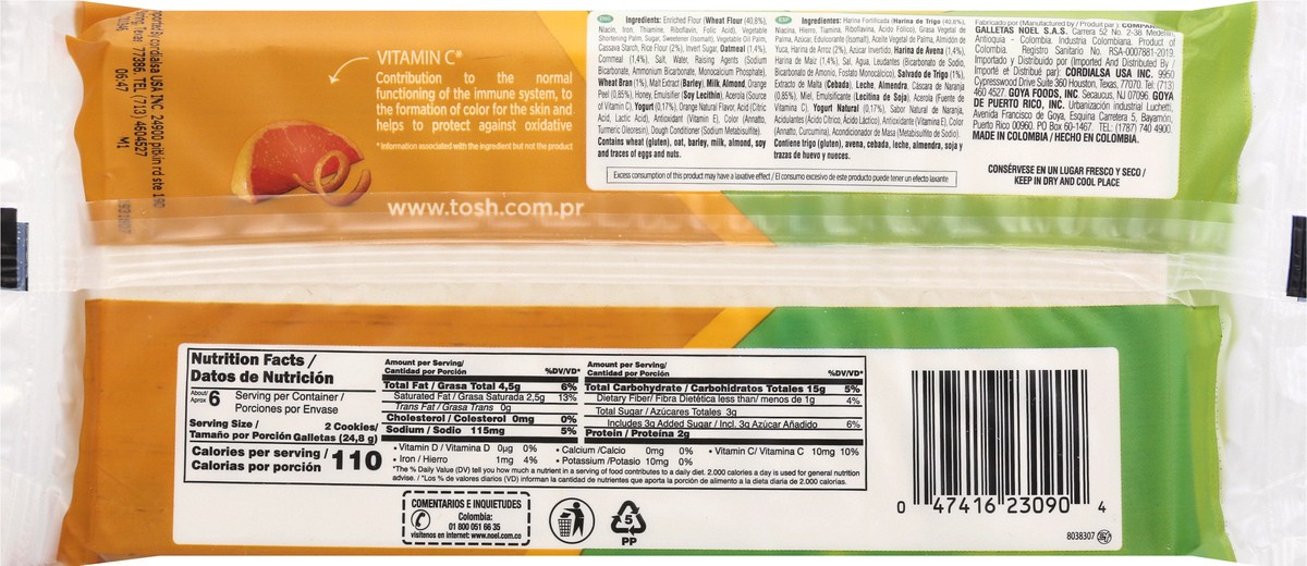 slide 11 of 13, Tosh Orange Mousse Multigrain Sandwich Cream Cookies 6 ea, 6 ct