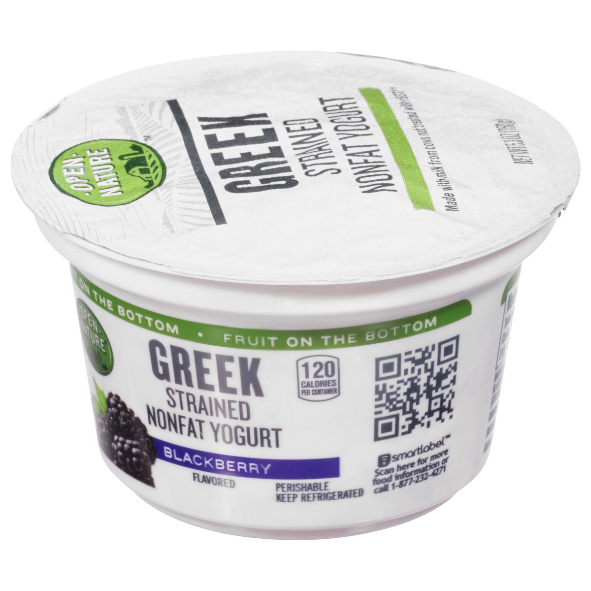 slide 6 of 9, Open Nature Greek Yogurt Blackberry Nonfat, 5.3 oz