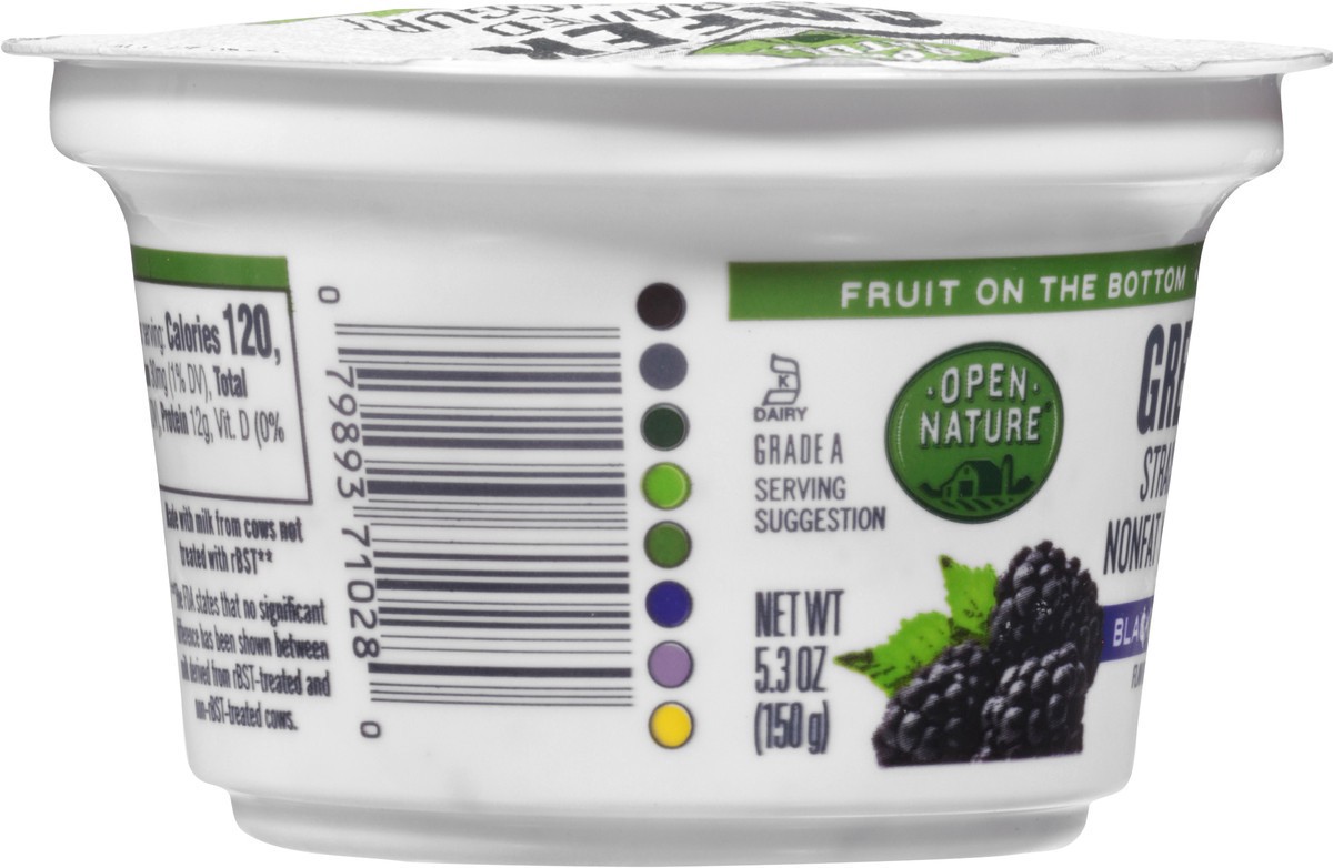 slide 3 of 9, Open Nature Greek Yogurt Blackberry Nonfat, 5.3 oz