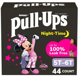 Pull-Ups Girls'' Night-Time Potty Training Pants, 5T-6T (46-60 lbs), 44 Ct