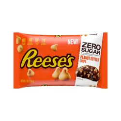REESE'S Zero Sugar Peanut Butter Baking Chips Bag, 7 oz