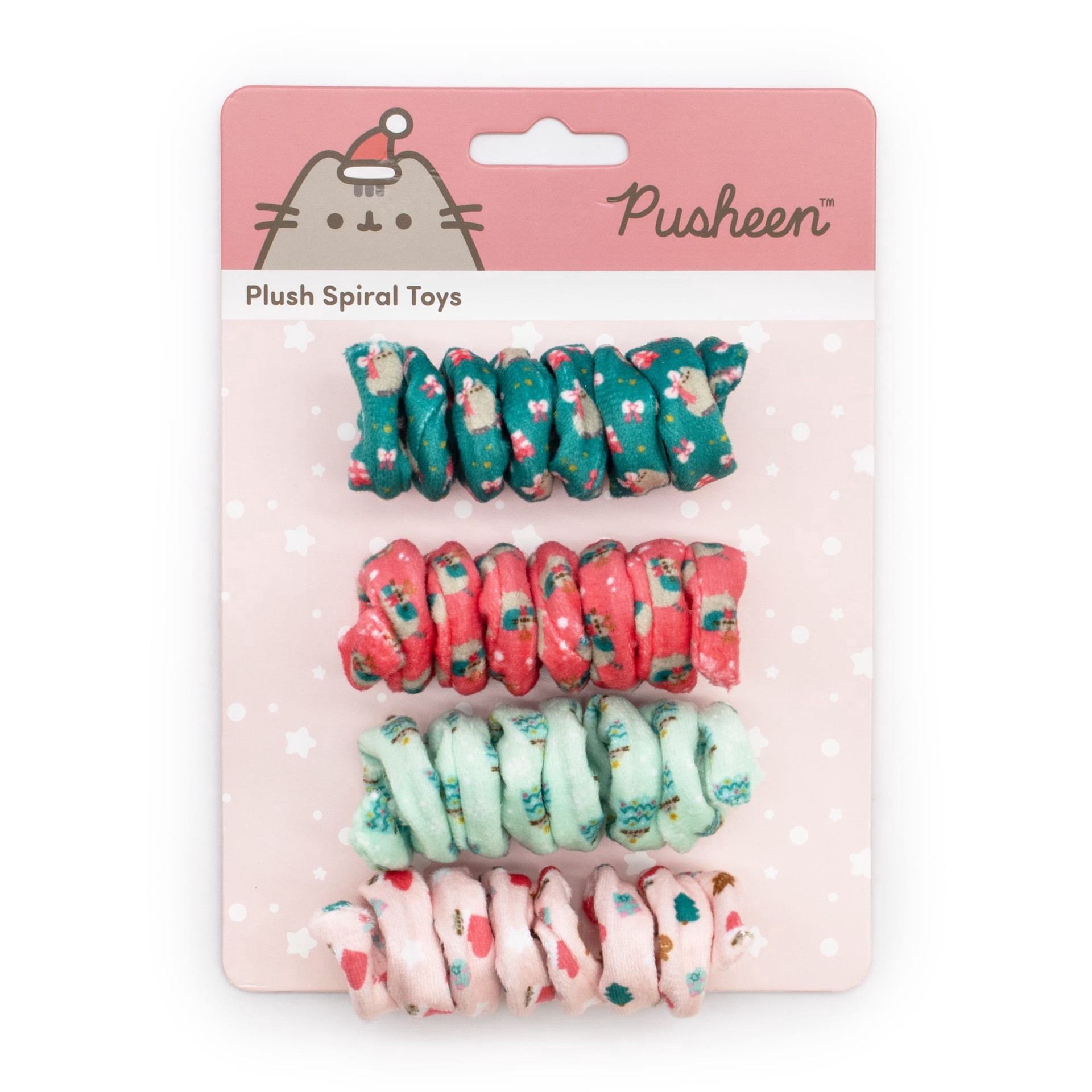 slide 1 of 1, Pusheen Holiday Spiral Cat Toy, Small, Pack of 4, 1 ct