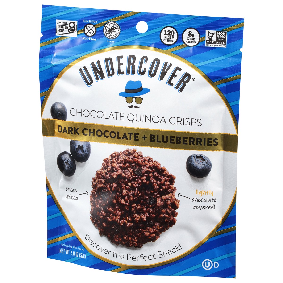 slide 3 of 9, Undercover Dark Chocolate + Blueberries Quinoa Crisps, 2 oz