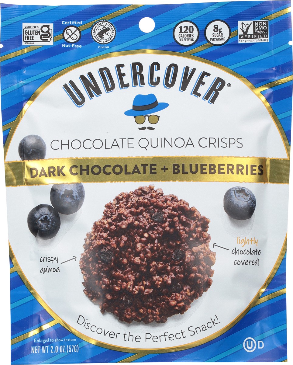 slide 6 of 9, Undercover Dark Chocolate + Blueberries Quinoa Crisps, 2 oz
