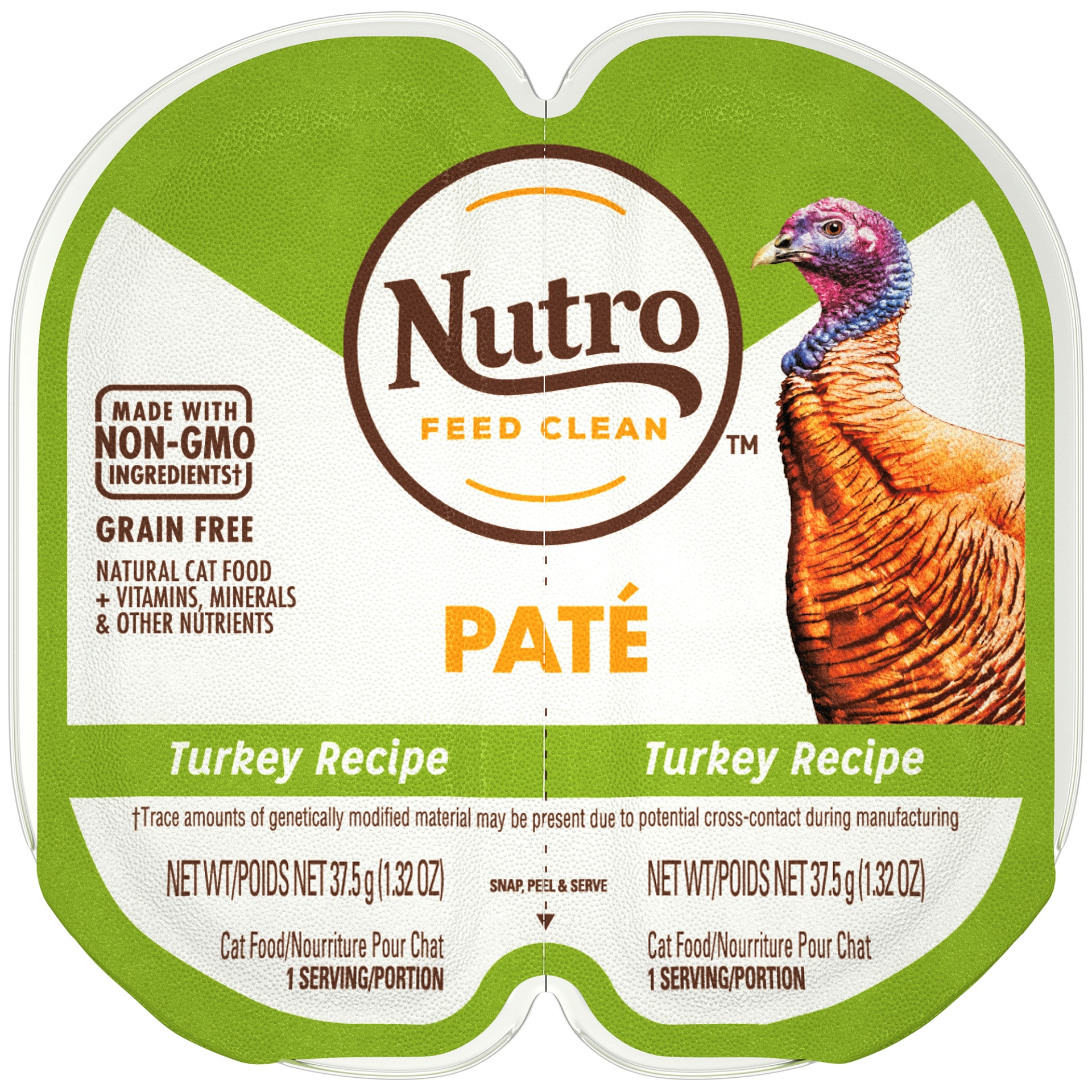 slide 1 of 9, Nutro Grain Free* Natural Wet Cat Food Paté Turkey Recipe, (24) 2.64 Oz. Perfect Portions Twin-Pack Trays, 2.64 oz