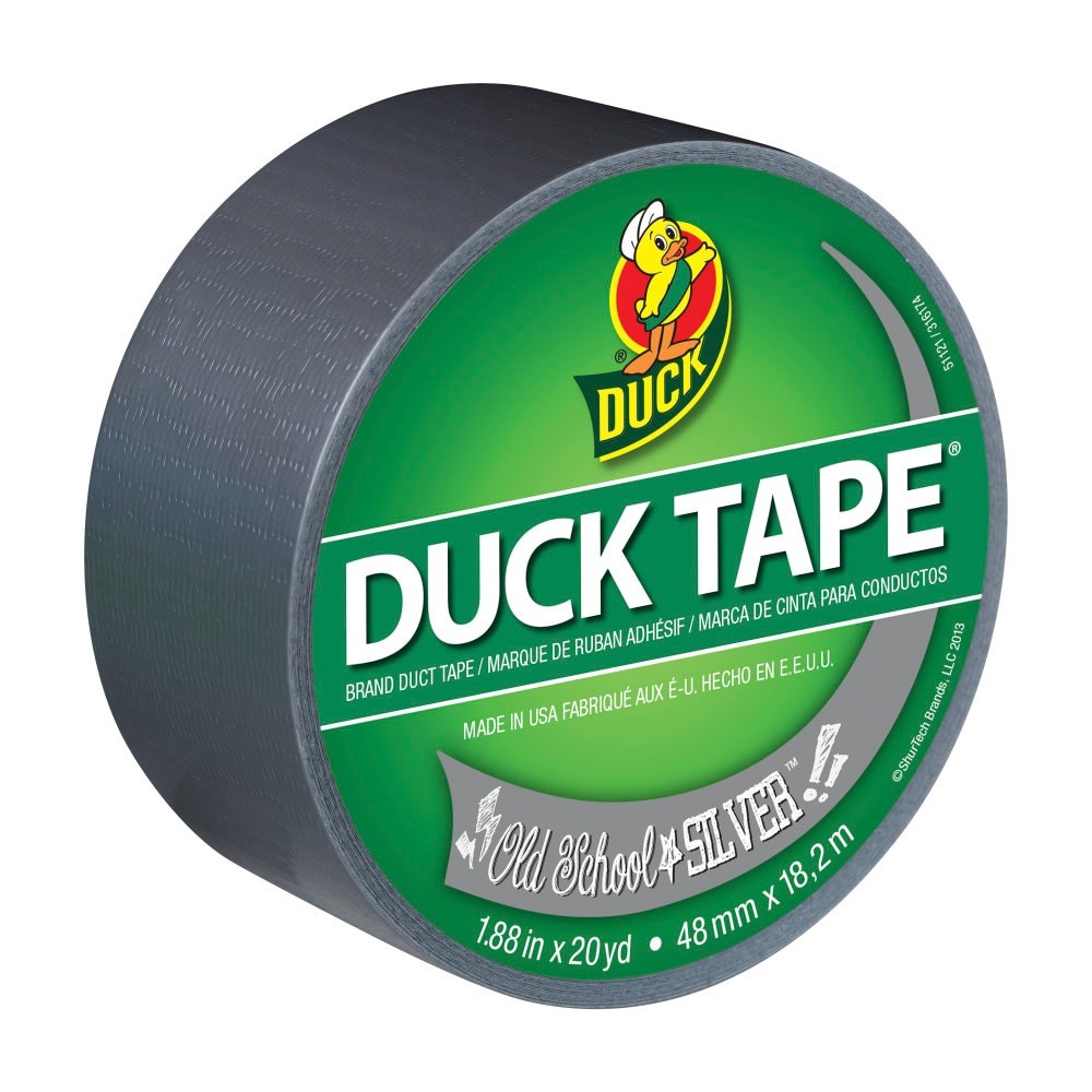 slide 1 of 1, Duck Duct Tape - Old School Silver, 20 yd
