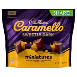 Cadbury Caramello Sweetly Dark Miniatures Semi-Sweet Dark Chocolate Caramel Candy Share Pack, 7.2 oz