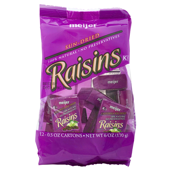 slide 1 of 1, Meijer Sun-Dried Raisins Snack Boxes, 12 ct; 6 oz