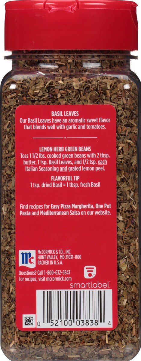 slide 8 of 8, McCormick Basil Leaves, 2.12 oz