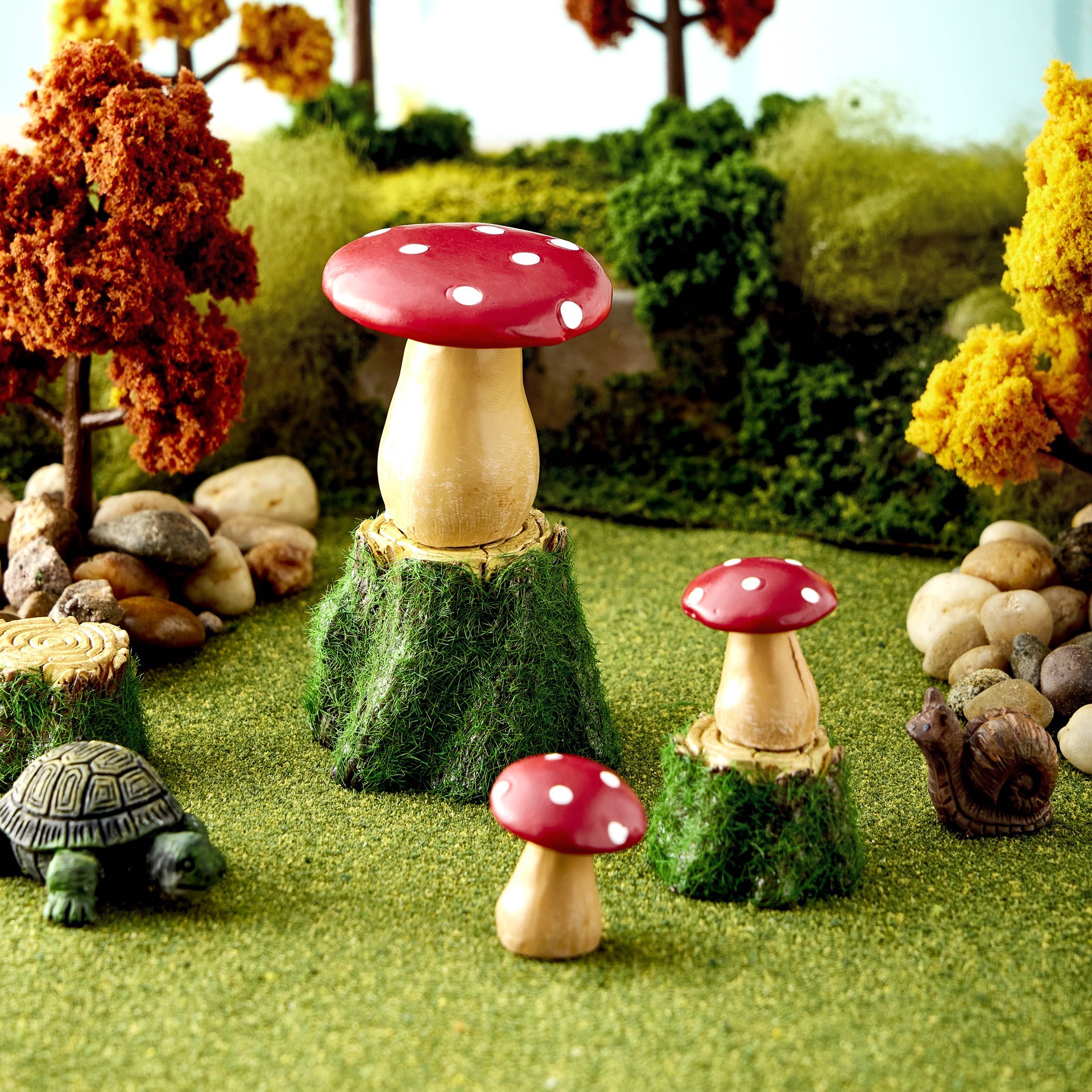 slide 2 of 3, Mini Mushroom Table & Stools By Make Market, 0.92 in x 0.87 in x 0.89 in