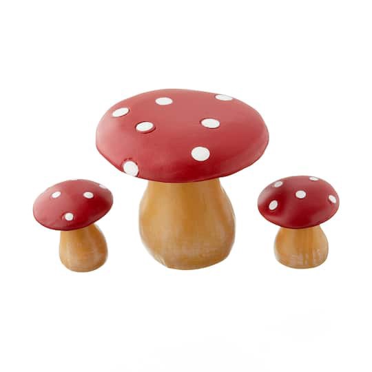 slide 1 of 3, Mini Mushroom Table & Stools By Make Market, 0.92 in x 0.87 in x 0.89 in