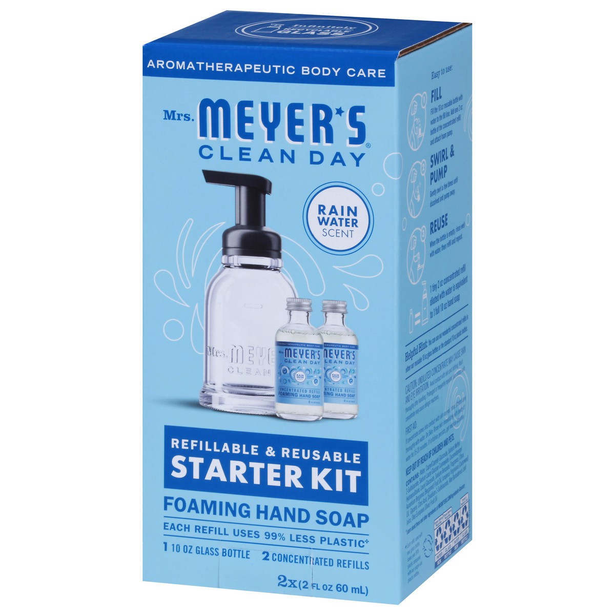 slide 3 of 9, Mrs. Meyer's Clean Day Starter Kit Foaming Rain Water Scent Hand Soap 1 ea, 1 ct