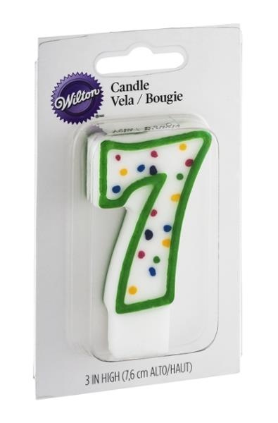 slide 1 of 1, Wilton Candle Numeral 7 Green, 3 in
