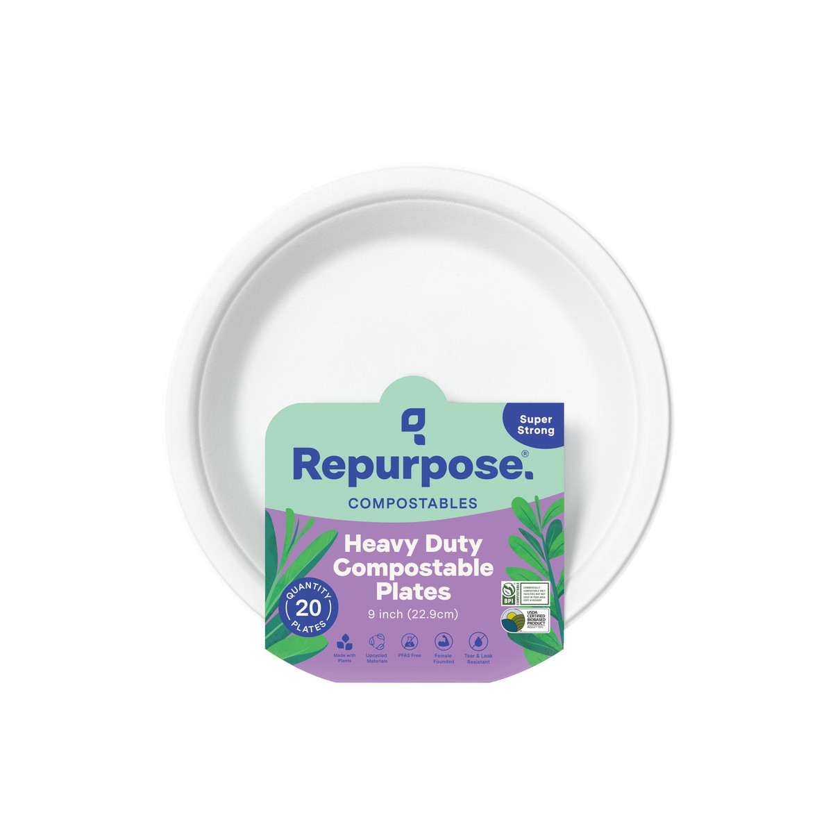 slide 8 of 9, Repurpose 9” Compostable Dinner Plate, 20ct, 20 ct