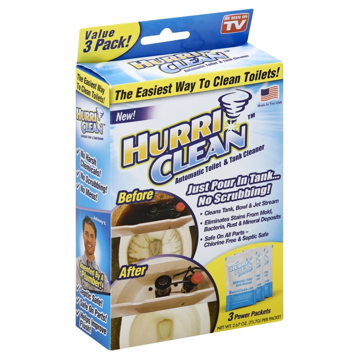 slide 1 of 1, Hurri Clean Toilet and Tank Cleaner 3 ea, 3 ct