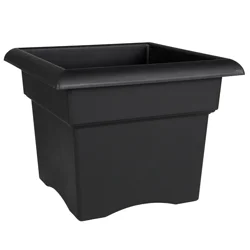 Bloem 14 inch Square Veranda Deck Box Planter - Black