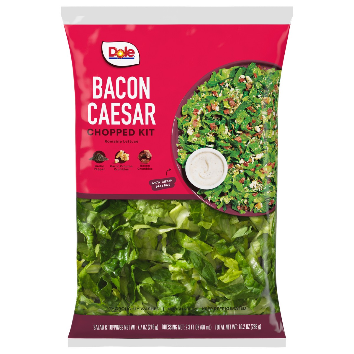 slide 1 of 8, Dole Bacon Caesar Chopped Kit, 10.2oz, 1 ct