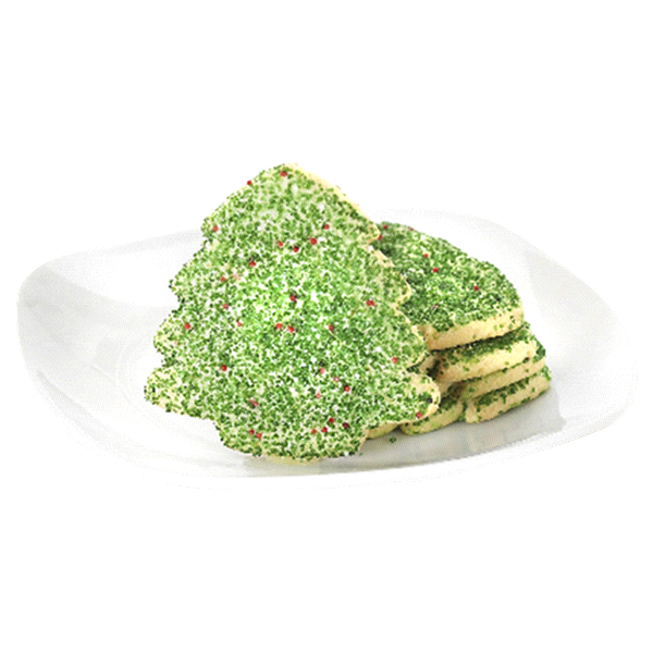 slide 1 of 1, Meijer Sugared Cut out Cookie, Green Tree shaped, 3 ct