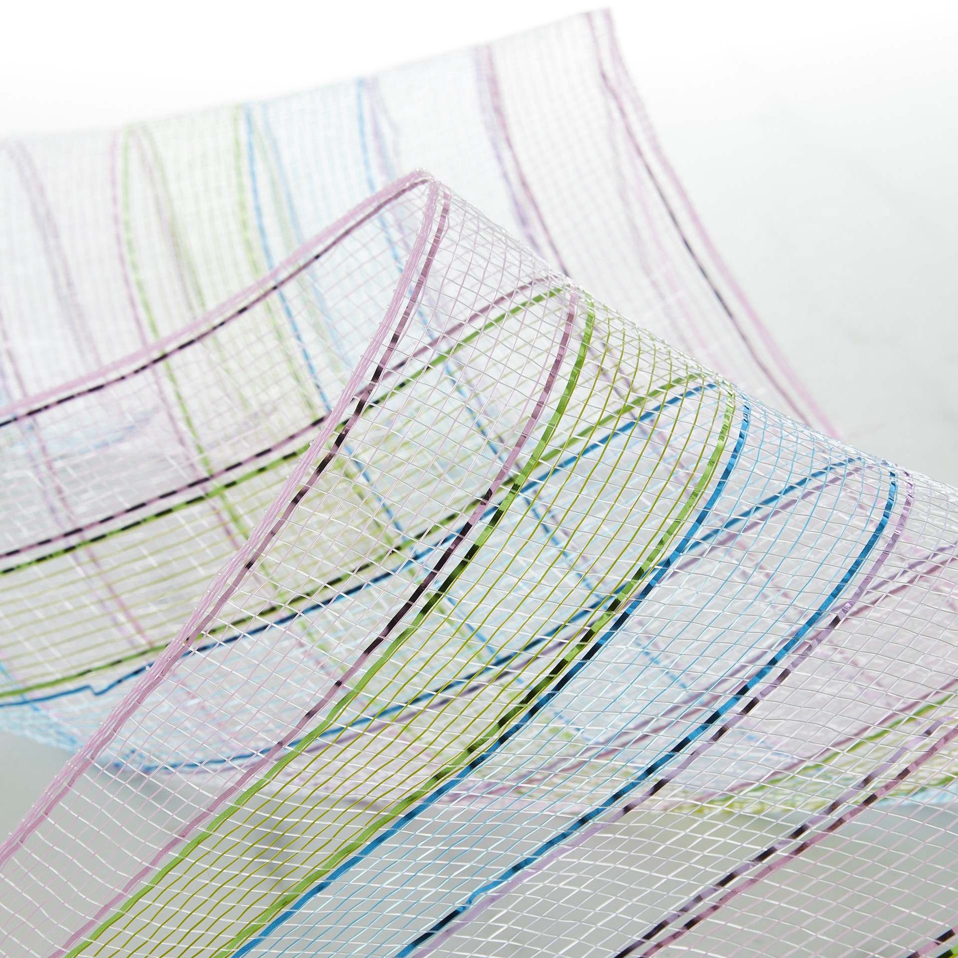 slide 2 of 3, 10" X 19ft. Pastel Striped Mesh By Celebrate It, 10 in x 19 ft