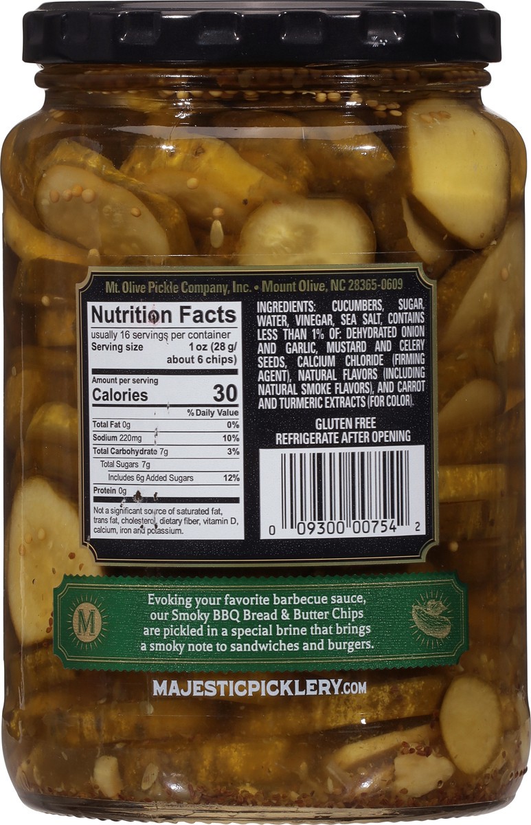 slide 10 of 14, Majestic Picklery Premium Smoky BBQ Bread & Butter Pickle Chips - 24 fl oz jar, 24 fl oz