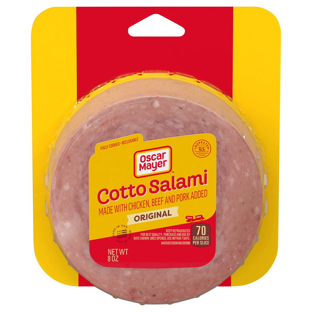 slide 1 of 5, Oscar Mayer Cotto Salami Made with Chicken And Beef, Pork Added Sliced Lunch Meat, 8 oz. Pack, 8 oz