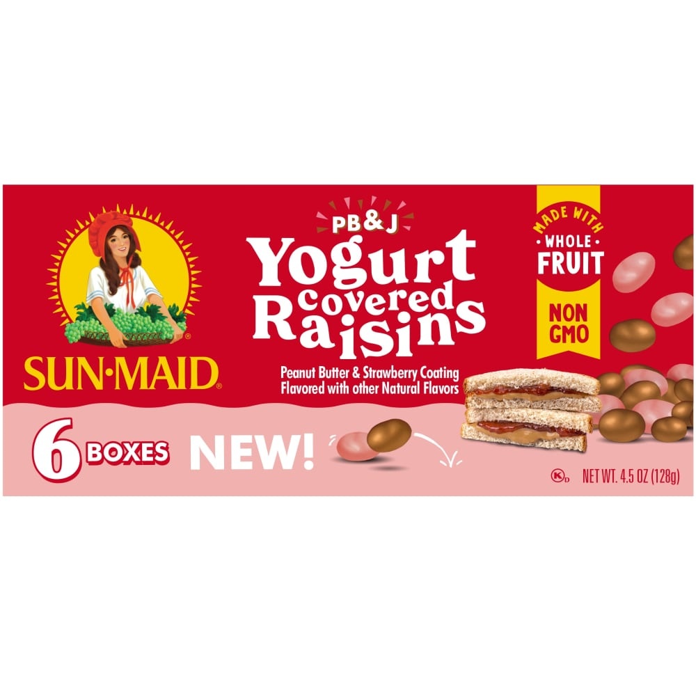 slide 1 of 1, Sun-Maid Pb&J Yogurt Covered Raisins, 0.75 oz