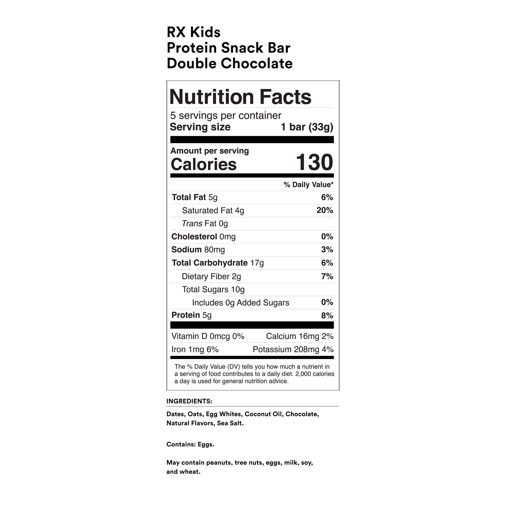 slide 3 of 5, RX Kids Double Chocolate Protein Snack Bar 5 ea, 5.8 oz