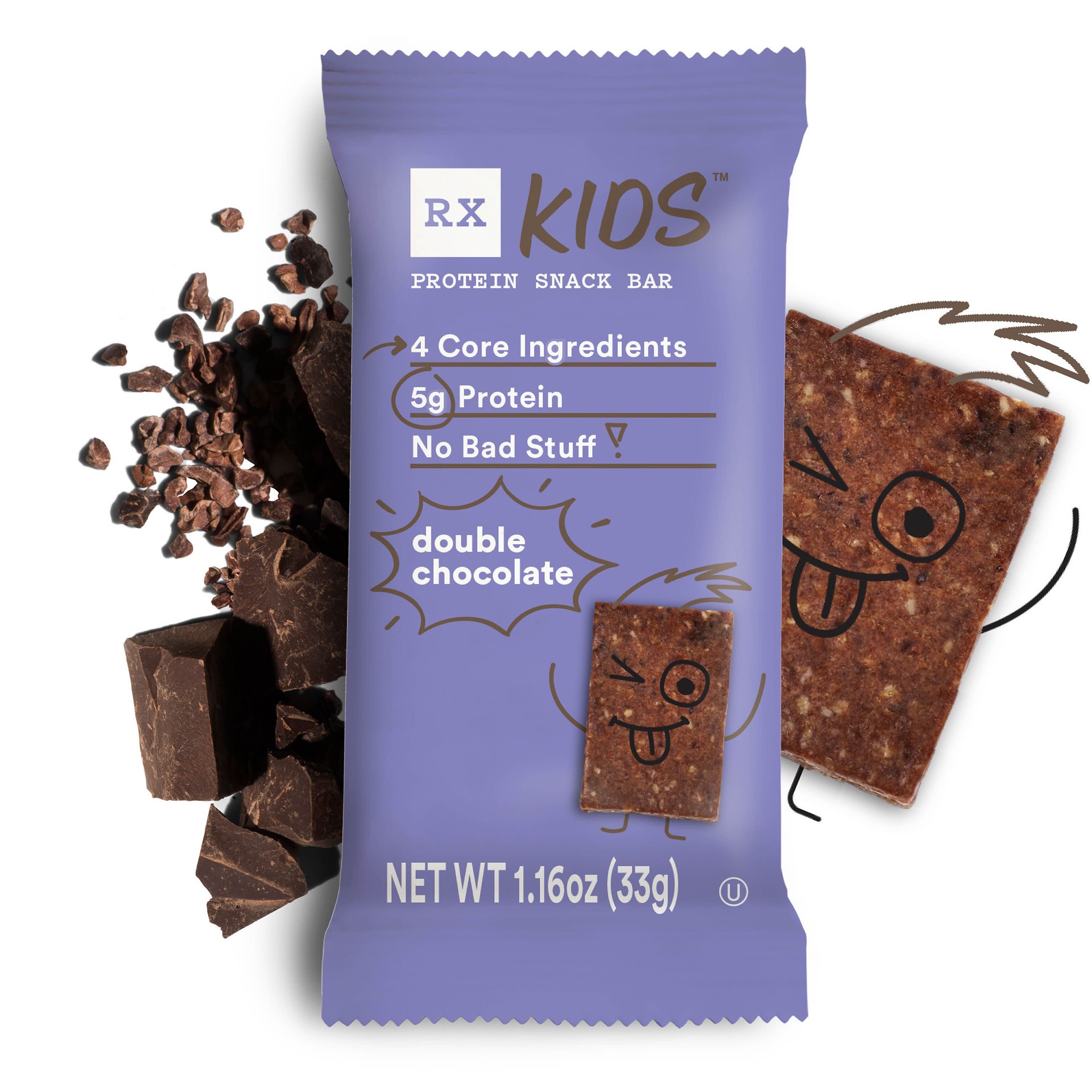 slide 4 of 5, RX Kids Double Chocolate Protein Snack Bar 5 ea, 5.8 oz