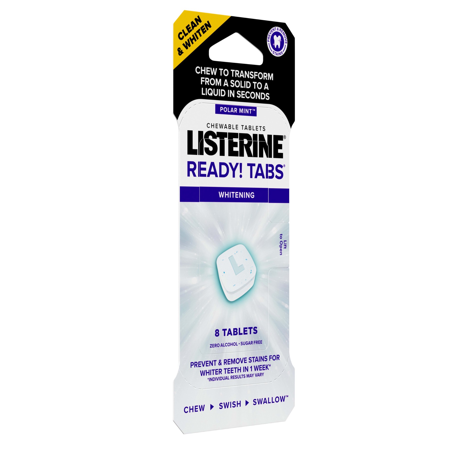 slide 3 of 5, Listerine Ready! Whitening Tablets, 8 ct