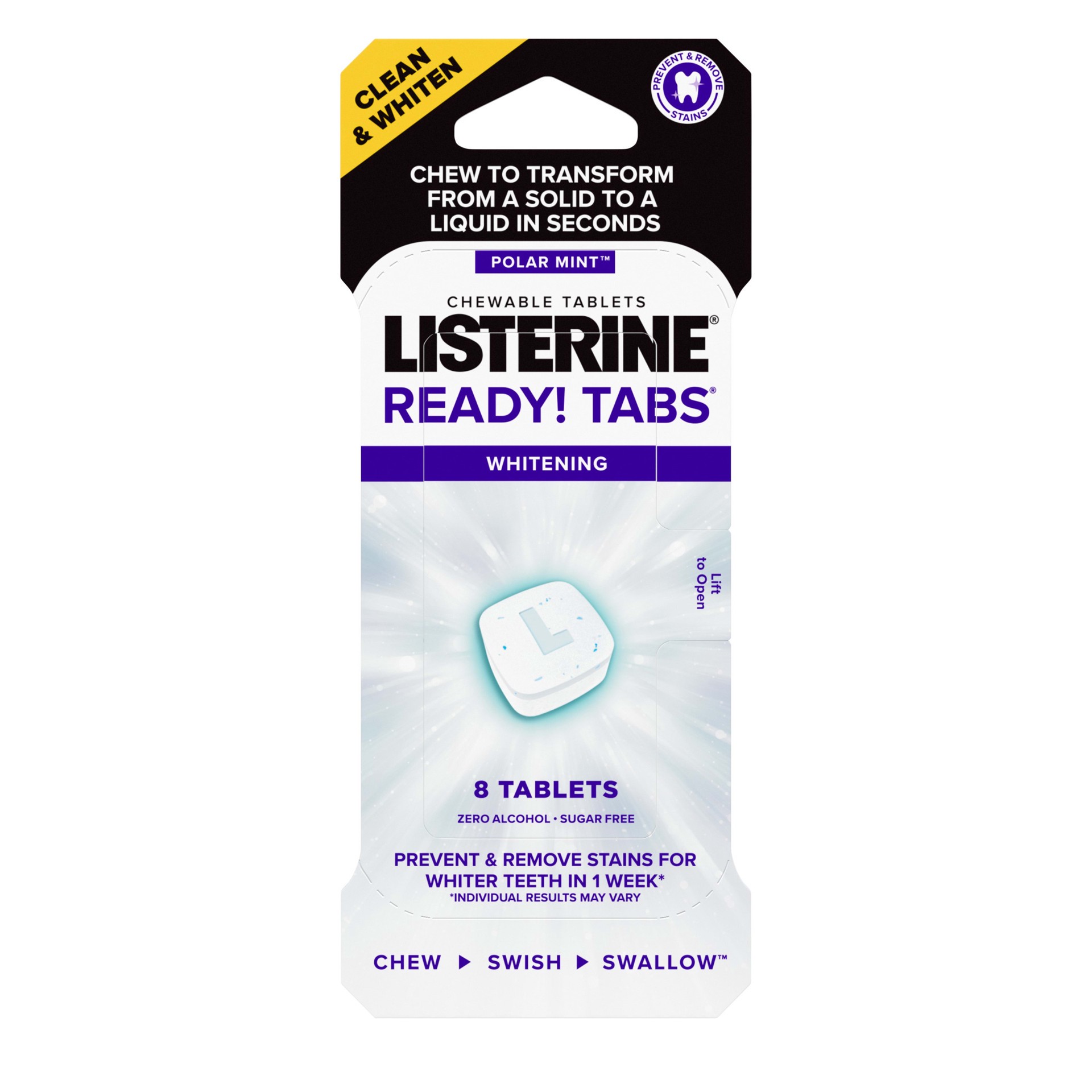 slide 2 of 5, Listerine Ready! Whitening Tablets, 8 ct