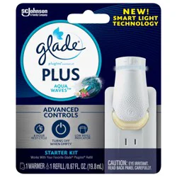Glade PlugIns Scented Oil PLUS, Air Freshener Oil Warmer and Refill, Aqua Waves™, with ScentNotice Technology