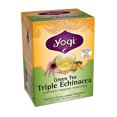 slide 1 of 4, Yogi Tea Green Triple Echinacea Organic, 16 ct