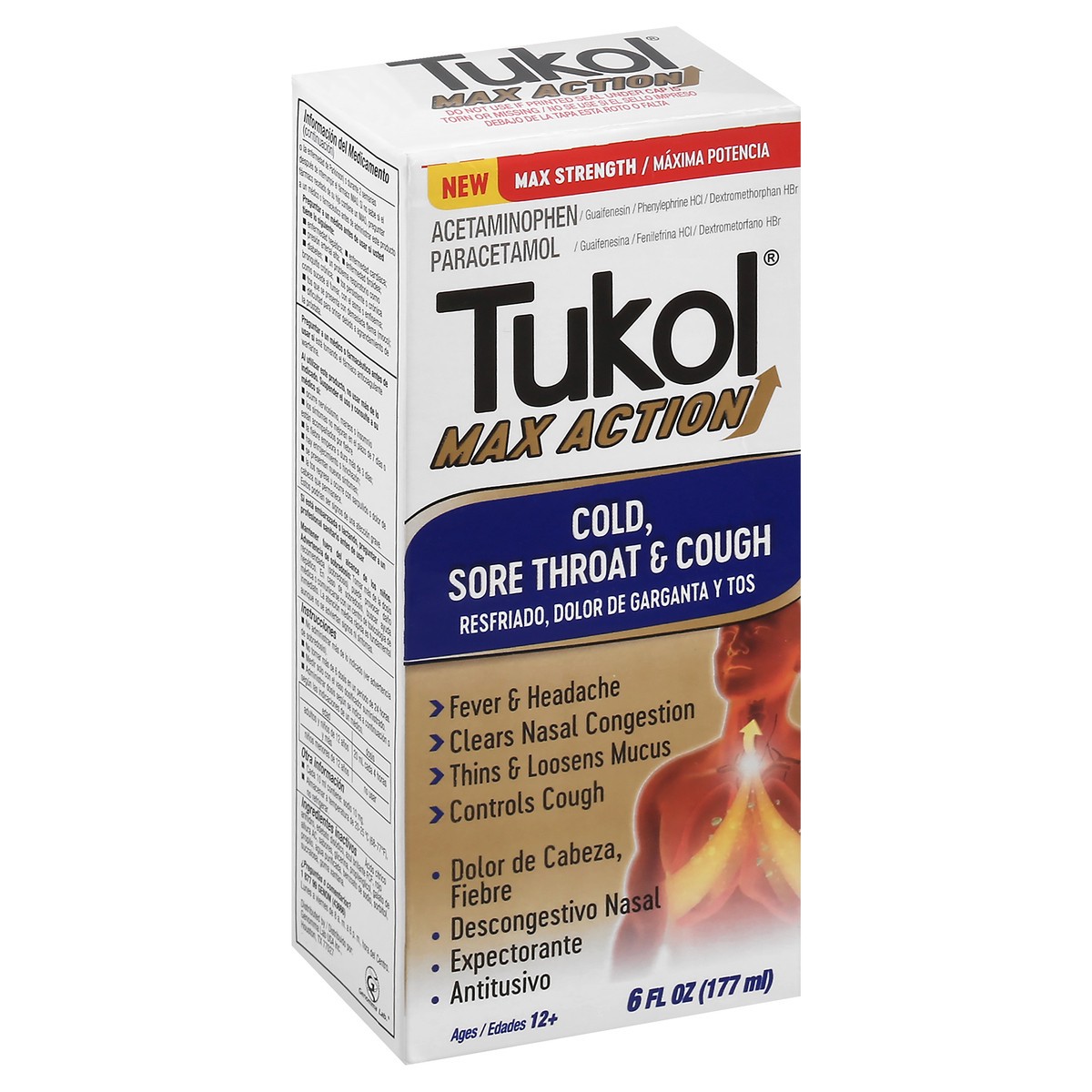 slide 5 of 9, Tukol Max Action Max Strength Cold, Sore Throat & Cough 6 oz, 6 oz