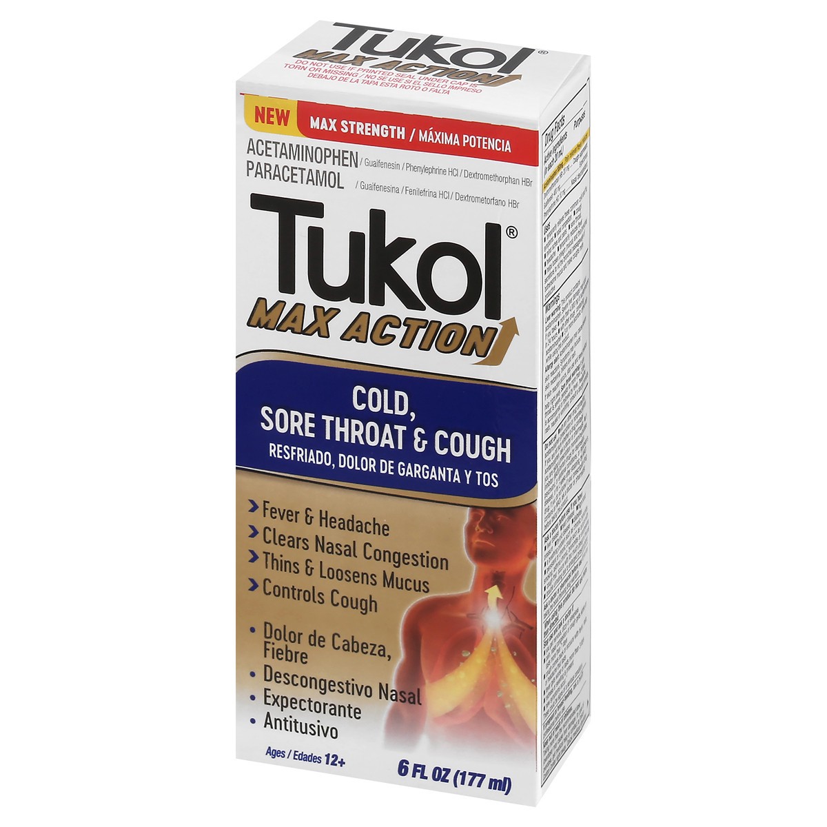 slide 4 of 9, Tukol Max Action Max Strength Cold, Sore Throat & Cough 6 oz, 6 oz