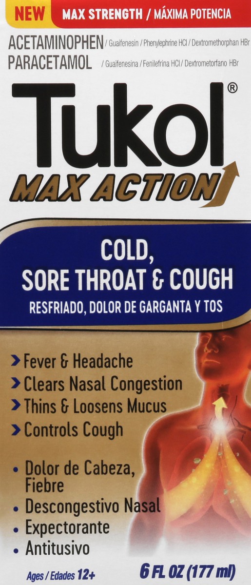 slide 9 of 9, Tukol Max Action Max Strength Cold, Sore Throat & Cough 6 oz, 6 oz