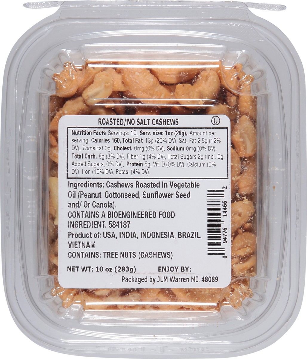 slide 12 of 12, JLM Manufacturing Roasted / No Salt Cashews - 10 oz, 10 oz
