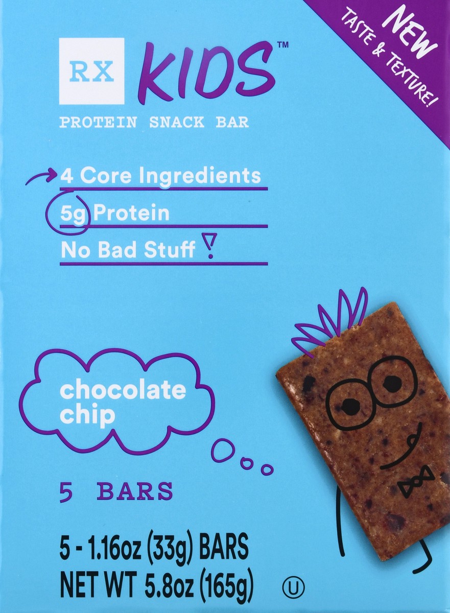 slide 6 of 9, RX Kids Chocolate Chip Protein Snack Bar 5 ea, 5.8 oz