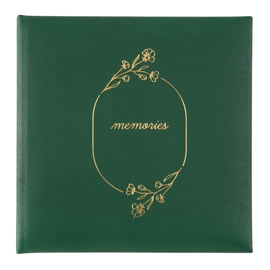 slide 1 of 2, 8.6" X 8.6" Green Memories Photo Album By Recollections, 8.6 in x 8.6 in