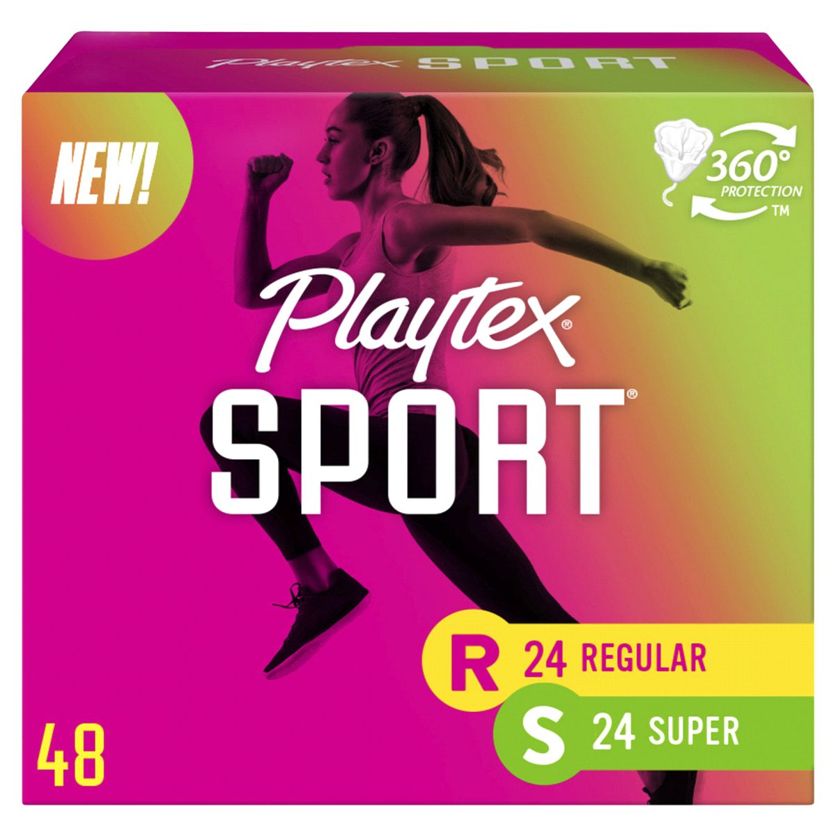 slide 1 of 1, Playtex Sport Tampon Unscented Multi, 48 ct