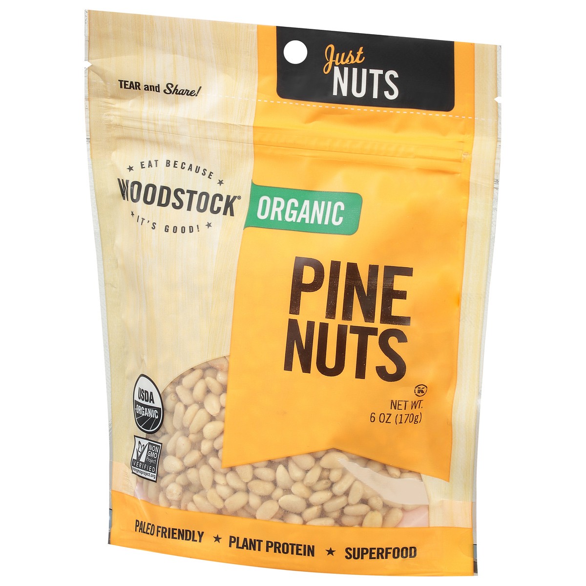 slide 2 of 9, Woodstock Organic Pine Nuts 6 oz, 6 oz