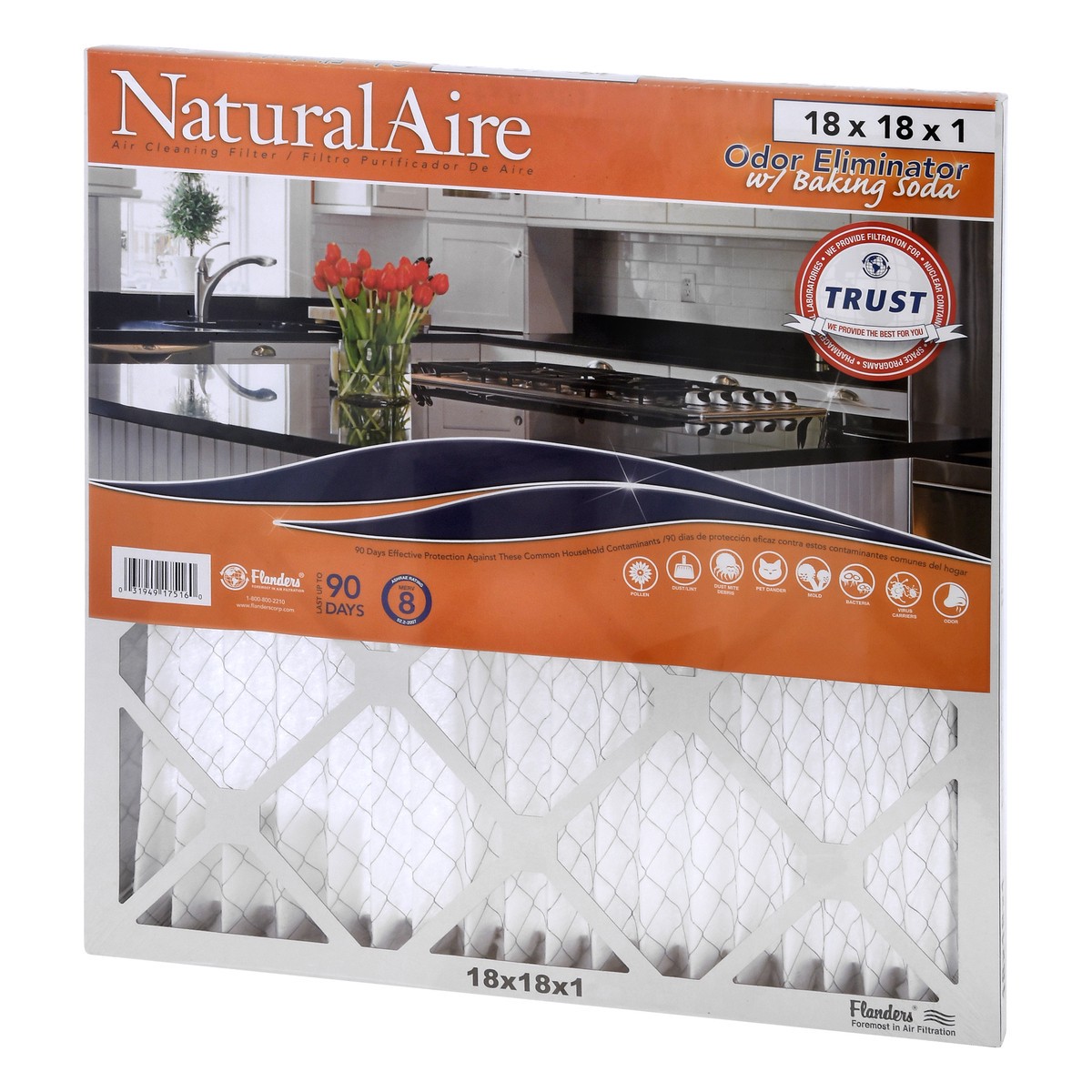 slide 10 of 11, NaturalAire Natural Aire Air Filter, Odor Eliminator w/Baking Soda, 1 ct
